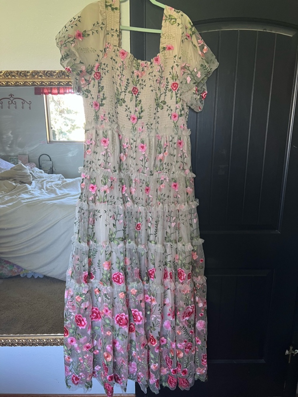 JessaKae Cream Rose Maxi Dress Sz 2X (3x, 4x) - Picture 6 of 17